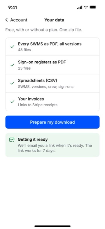 Download all your records